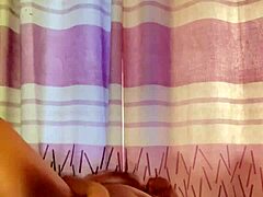 This ebony whore pleases herself with a huge dildo in solo big ass tits masturbation! 🍆😍