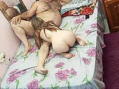 Hey, that young hairy bodybuilder in lingerie gets her armpit licked by the old guy! 😏