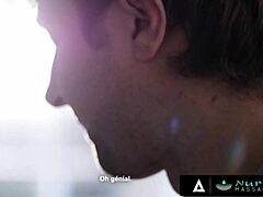 perfect petite girl vanna bardot offers steamy nuru massage with handjob and doggystyle sex for birthday, including oiled hairy pussy and cumshot in french subtitles