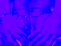 black crossdresser does solo anal finger fuck in bleu room. intriguing masturbation session stretches ass with deep doggystyle fingering moves.