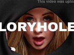 Blonde British Teen Deepthroats and Swallows Cum in Lingerie