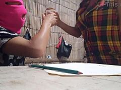 University friend visits country house, leading to intriguing muscular encounter in real homemade tape