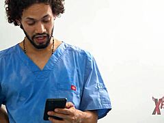 Schoolgirl eats huge cock from her masseur.