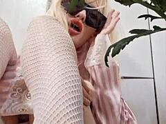 fetish feet mistress elza koms? dominating with panty sniffing and wet pussy lips in lingerie glamour?