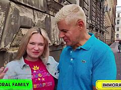 Irina Takes Huge Load After Brunette Blowjob and Doggystyle Pussy Riding in Homemade Threesome Sex