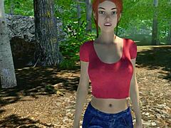 lets play paradise trails vr part 5 with redhead shaved pussy outdoor