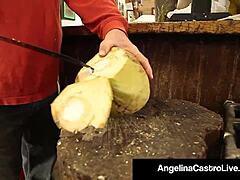 Cuban queen angelina castro strapon fucks asian cristi ann in lingerie after blowjob?