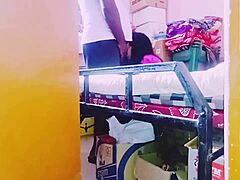 This desi housewife ends up fucking the store keeper, chatting dirty in Telugu all the while.