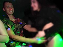 brunette college teen rides cowgirl in outdoor orgy party with hard fucking and creampie for sexiest bitch