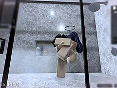 Yuuka gets punished for showing up uninvited, leading to intense fingering and blowjob sex with a follower in part 1 of 2.