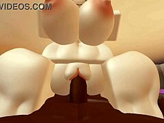 Roblox shy girl turns very lustful with big tits riding cowgirl on monster cock for cumshot!