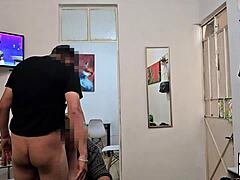 in a casual casting interview, mature mexican bbw doña susi with saggy tits rides young guy cowgirl style in her first time as aspiring porn actress.