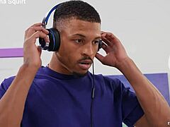 Man, Jacqueline Valentine gives that deepthroat blowjob and face sitting in athletic bra for cumshot.