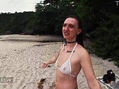 hey alice kink, you're taking off that micro bikini at the public beach like that?