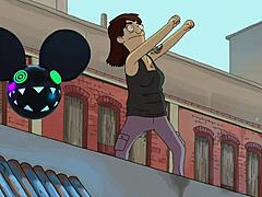 the dancing character from bob's burgers movie grooves to deadmau5 lightwave track.