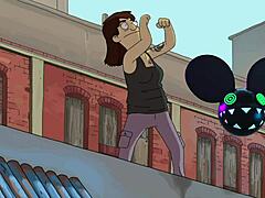 the dancing character from bob's burgers movie grooves to deadmau5 lightwave track.