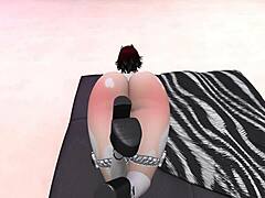 horny redhead with fat ass rides cowgirl style begging for cum in voyeur view