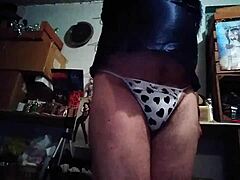 Amateur Shemale in Sexy Ass Pose with Tanga