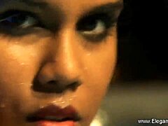 brunette beauty displays her natural curves in a dance routine