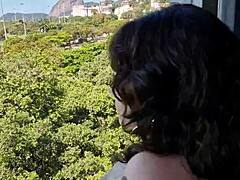 Whoa, check out this huge cum load exploding in her mouth with an amazing view!