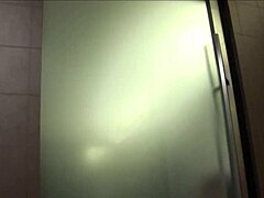 Young 18 teen 18+ sexy Asian girl bathes then rides big cock in fishnets and heels.