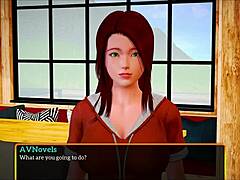 Brunette teen with big tits dominates erotic homemade game in my new family