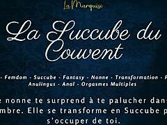 The convent succubus tempts with horny desires in french audio porn. She lures listeners into wild fantasies outdoors.