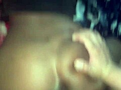 petite black beauty with small waist enjoys deep stroking in passionate doggystyle session