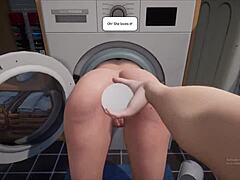 Oh man, my stepmom's stuck in that washing machine again. What a wild game!