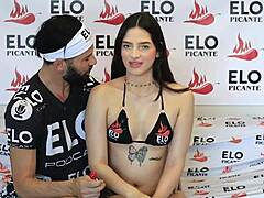 Colombian cutie Maria Mendez in young casting interview for the spicy fourth room setup