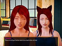 Redhead teen explores relationships in the game my new family episode 425