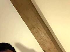 Casual-Narrative ebony amateur bends over for big cock missionary pounding in hotel room. Wet pussy creampie follows rough hardcore sex.