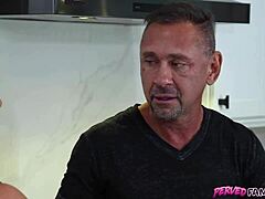 Fat wife refuses sex so teen stepdaughter handles old daddy's monster cock fucking instead