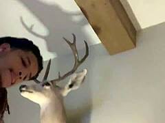 Casual-Narrative ebony amateur bends over for big cock missionary pounding in hotel room. Wet pussy creampie follows rough hardcore sex.