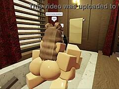 Brunette with a fat ass enjoys sucking and fucking in the pool