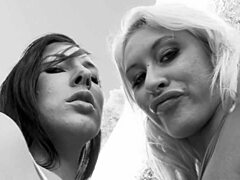 Ashli Orion and Katie Summers dive into a wild threesome where they take big cock double penetration. It ends with asshole creampie and facial cumshot in heels.