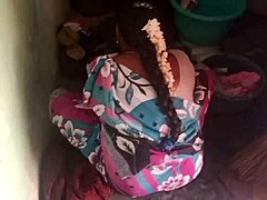 sexy aunty washes her dress in the bathroom subtly