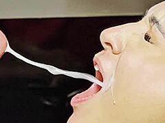 Coelhinha rides big black cock doggystyle until cum in mouth fills her up 😏🍆💦