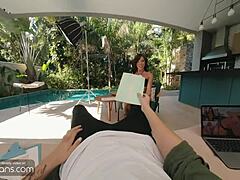 beautiful brazilian shemale model takes big cock anally during casting interview