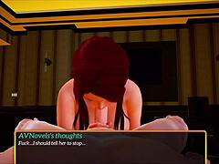 New family game with redhead riding