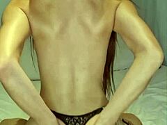 Brazilian Skinny Teen In Costume Masturbates With Dildo In Dorm To Provoke Stepbrother Exhibitionist Style