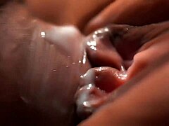 Watch these penetrations and cum dripping from her shaved pussy up close on macro lens!