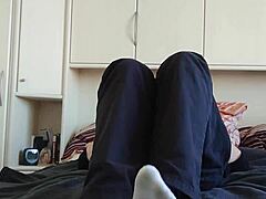 Chubby European Amateur Shows Off Fat Feet And Legs In German Homemade Fetish Video With White Sneaker Socks