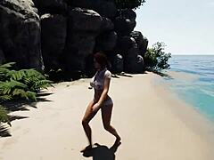 In the 3D hentai game, Lara Croft got caught masturbating in her cabin right as a massive storm hit with monster gangbang action.