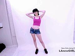 beautiful brunette got seduced by the producer in a modeling audition... oh gosh, that casting on sofa with cute teen turned into pov swallow