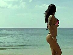Monika Fox, why pose solo in pink bikini with stars and long hair on beach for free?