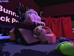 someone asks who wants to get bred next in this rough futanari deepthroat scene