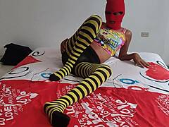 Stepmother caresses buttocks and tits before stepson rubs penis on her feet