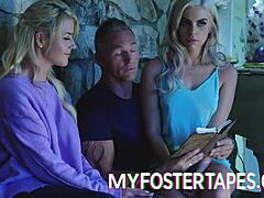 Blonde milf in miniskirt bends over for cowgirl riding and blowjob in bedroom full movie