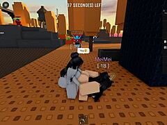 In this intense scene a character gets dominated by a huge futanari dick during lesbian action.